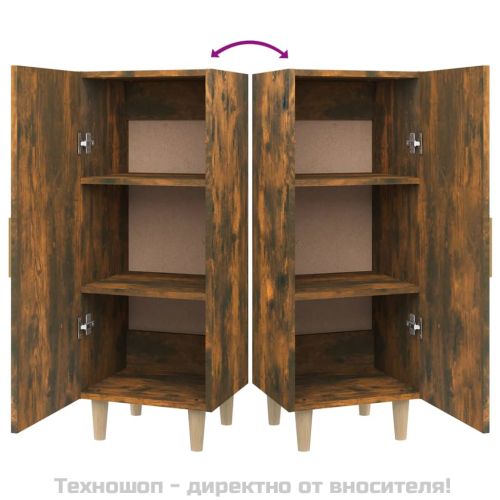 Сайдборд, опушен дъб, 34,5x34x90 см, инженерно дърво