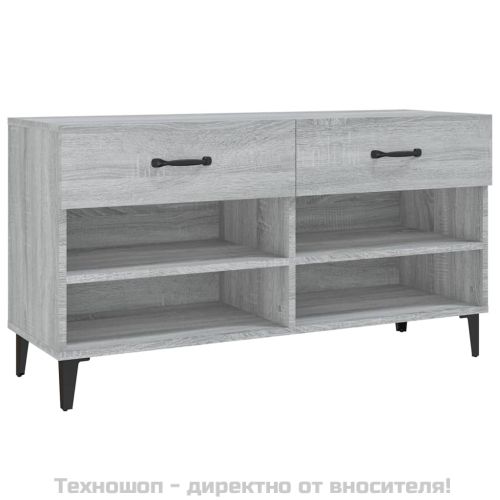 Шкаф за обувки, сив сонома, 102x35x55 см, инженерно дърво