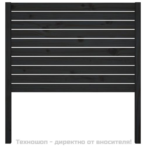 Горна табла за легло, черна, 81x4x100 см, бор масив