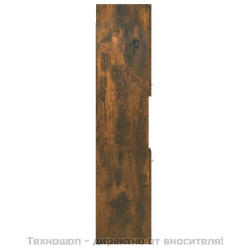 Шкаф за баня, опушен дъб, 30x30x130 см, инженерно дърво