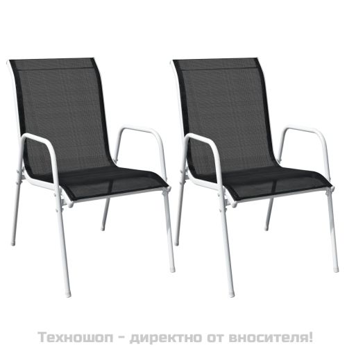 Бистро комплект, 3 части, стомана, черен