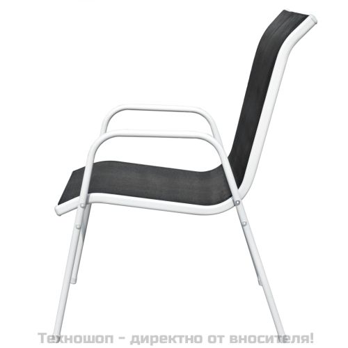 Бистро комплект, 3 части, стомана, черен