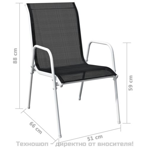 Бистро комплект, 3 части, стомана, черен