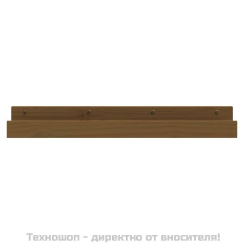 Стенни рафтове, 2 бр, меденокафяви, 80x12x9 см, бор масив