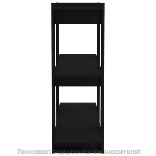 Библиотека/разделител за стая, черна, 80x30x87 см