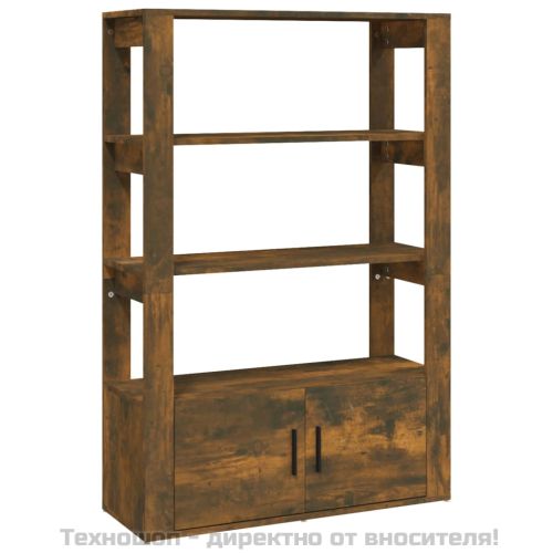 Сайдборд, опушен дъб, 80x30x119,5 см, инженерно дърво