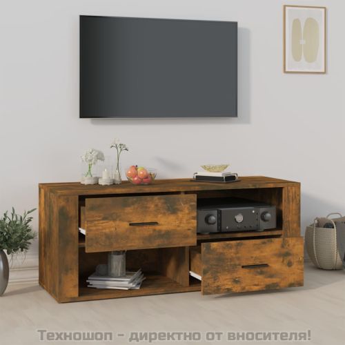 ТB шкаф, опушен дъб, 100x35x40 см, инженерно дърво