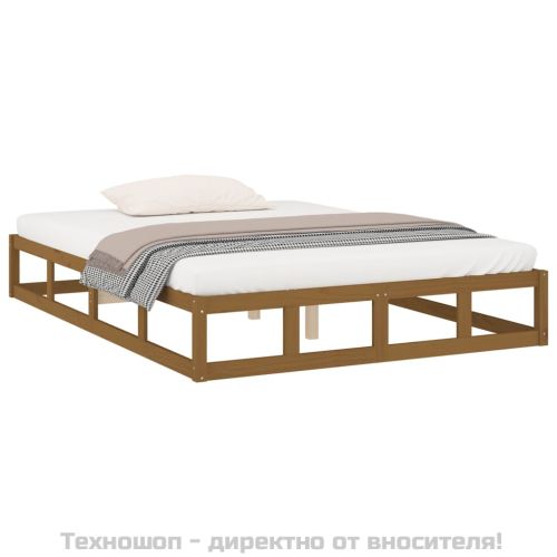 Рамка за легло меденокафяво 120x190 см Small Double дърво масив