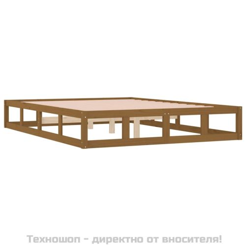Рамка за легло меденокафяво 120x190 см Small Double дърво масив
