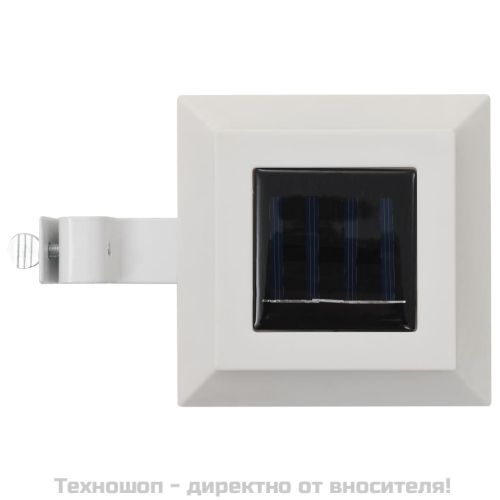 Градински соларни лампи, 6 бр, LED, квадратни, 12 см, бели