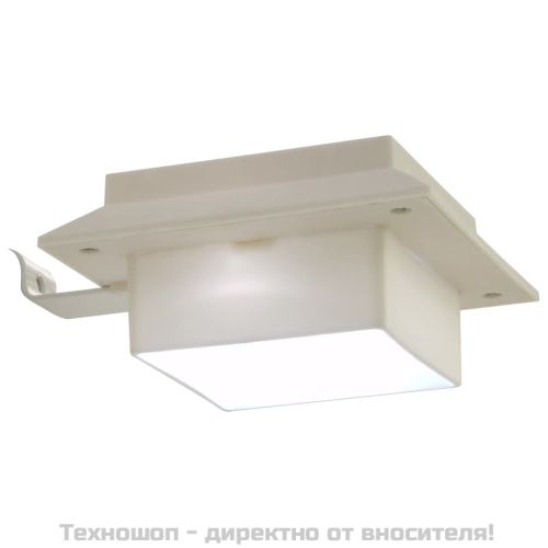 Градински соларни лампи, 6 бр, LED, квадратни, 12 см, бели