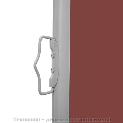 Прибираща се странична тента, кафява, 140x600 см