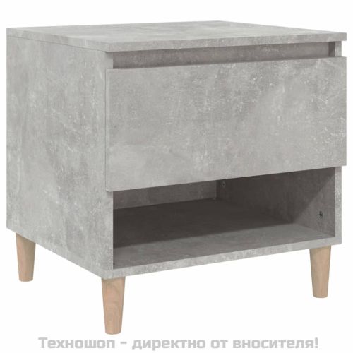 Нощна масичка, бетонно сива, 50x46x50 см, инженерно дърво