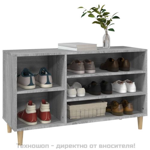 Шкаф за обувки, сив сонома, 102x36x60 см, инженерно дърво