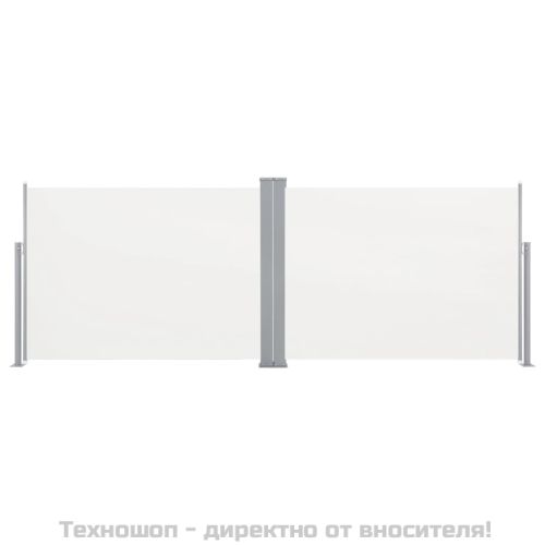 Прибираща се странична тента, кремава, 100x1000 см