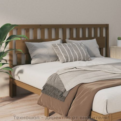 Горна табла за легло, меденокафява, 145,5x4x100 см, бор масив