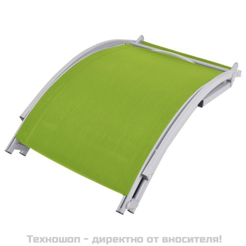 Сгъваеми шезлонги, 2 бр, зелени, textilene