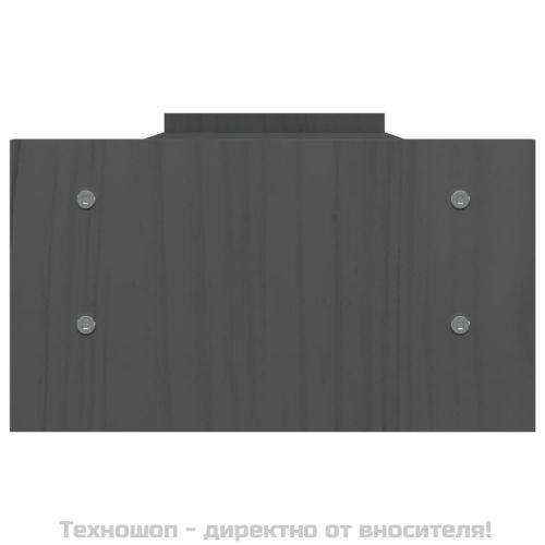 Поставка за монитор, сива, 100x27x15 см, бор масив