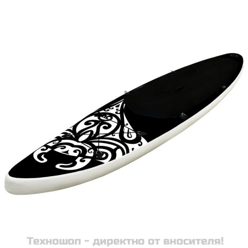 Комплект надуваем стендъп падълборд, 305x76x15 см, черен