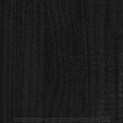 Библиотека/разделител за стая, черна, 80x35x103 см, бор масив