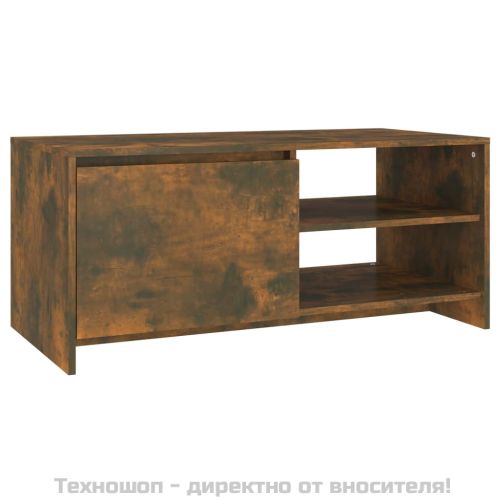 Кафе маса, опушен дъб, 102x50x45 см, инженерно дърво