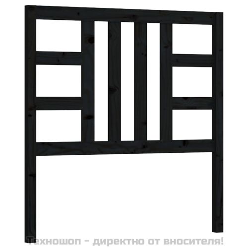 Горна табла за легло, черна, 81x4x100 см, бор масив