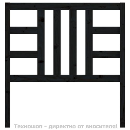 Горна табла за легло, черна, 81x4x100 см, бор масив