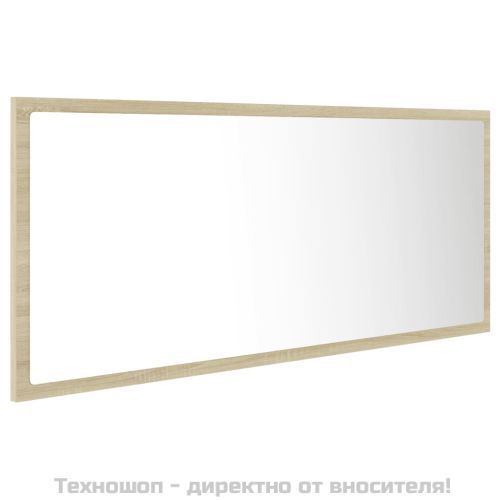 LED огледало за баня, дъб сонома, 100x8,5x37 см, акрил
