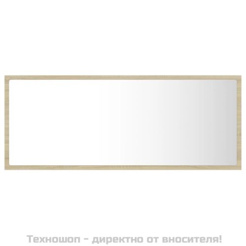 LED огледало за баня, дъб сонома, 100x8,5x37 см, акрил