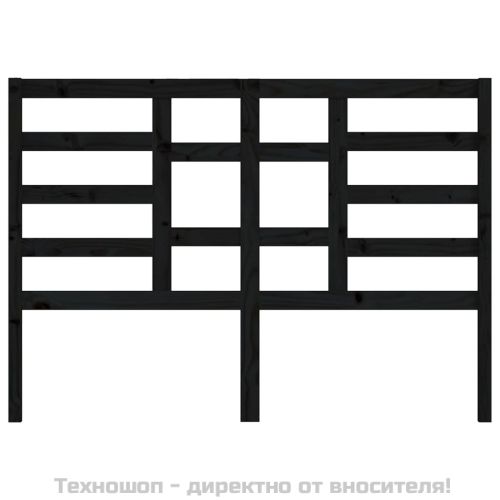 Горна табла за легло, черна, 166x4x104 см, бор масив