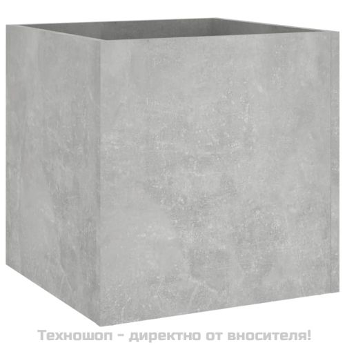 Плантерна кутия, бетонно сива, 40x40x40 см, инженерно дърво