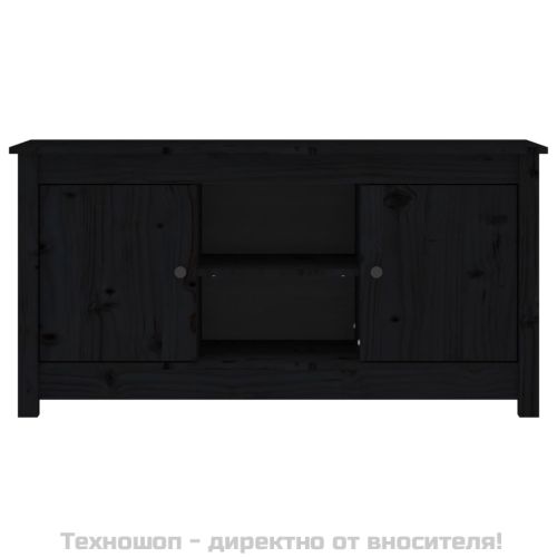 ТВ шкаф, черен, 103x36,5x52 см, бор масив