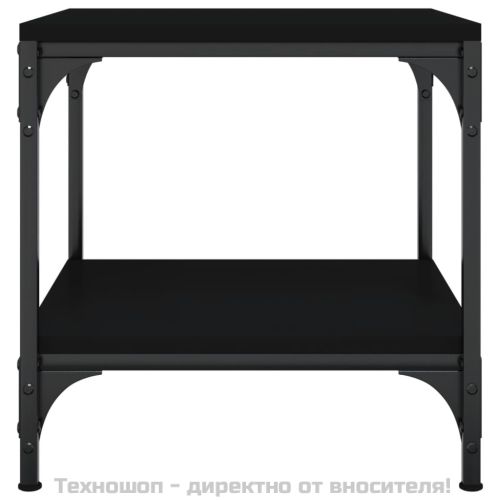 Странична маса, черна, 40x40x40 см, инженерно дърво