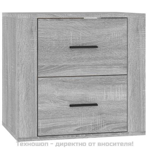 Нощно шкафче за стенен монтаж, сив сонома, 50x36x47 см