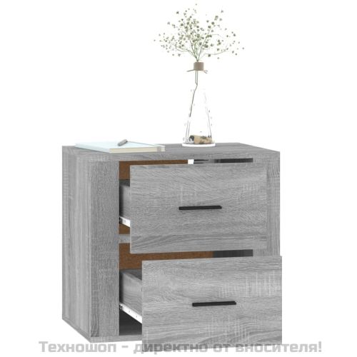 Нощно шкафче за стенен монтаж, сив сонома, 50x36x47 см