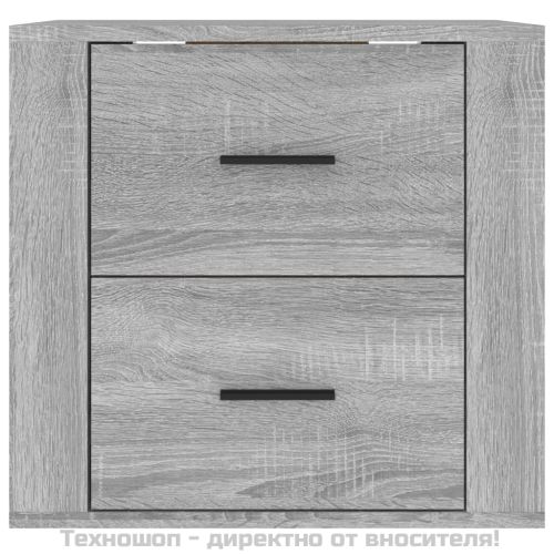 Нощно шкафче за стенен монтаж, сив сонома, 50x36x47 см