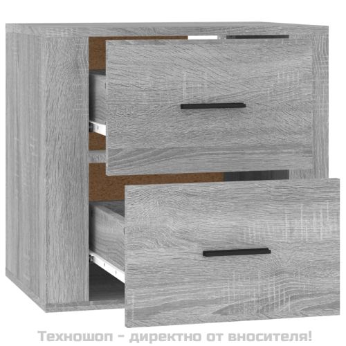 Нощно шкафче за стенен монтаж, сив сонома, 50x36x47 см