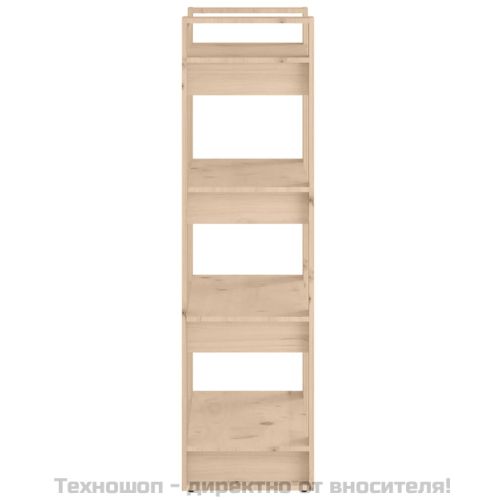 Библиотека/разделител за стая, 60x35x125 см, бор масив