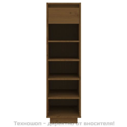 Шкаф за обувки, меденокафяв, 30x34x105 см, бор масив