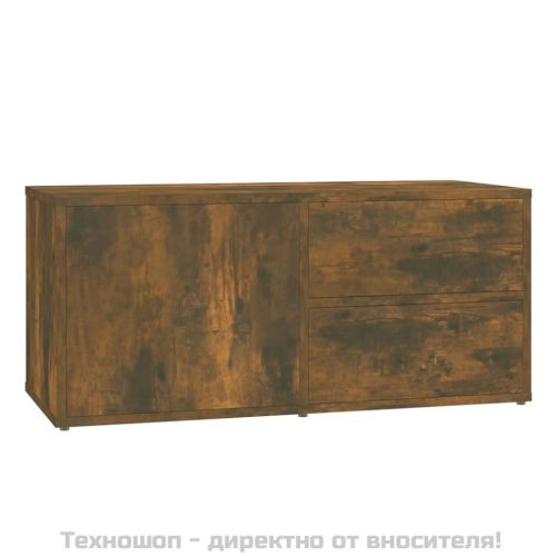 ТВ шкаф, опушен дъб, 80x34x36 см, инженерно дърво