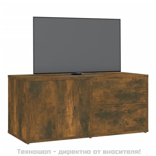 ТВ шкаф, опушен дъб, 80x34x36 см, инженерно дърво