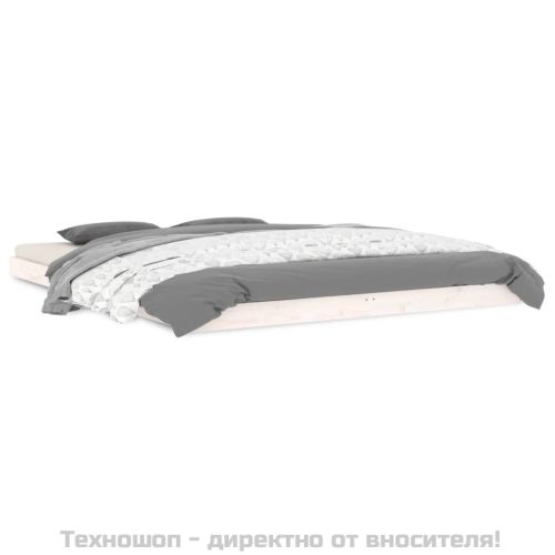 Рамка за легло, бяла, 150x200 cм, King Size, бор масив