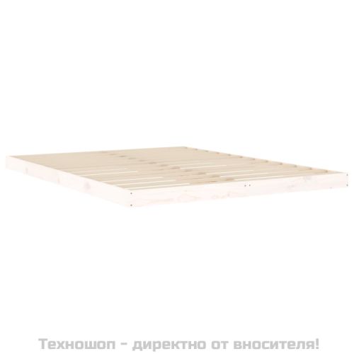 Рамка за легло, бяла, 150x200 cм, King Size, бор масив