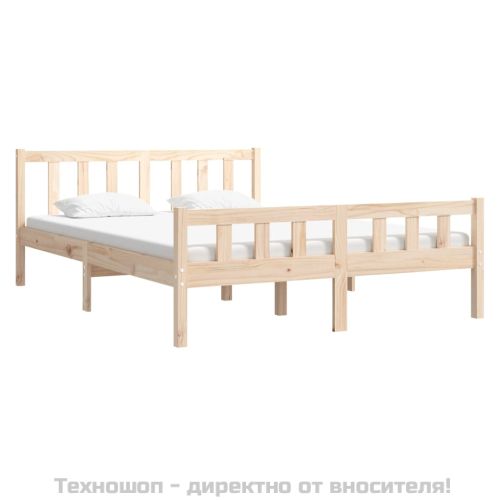 Рамка за легло, дърво масив, 120x190 см, Small Double