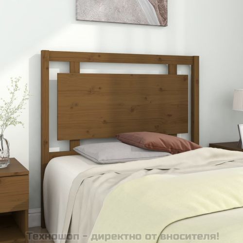 Горна табла за легло, меденокафява, 105,5x4x100 см, бор масив