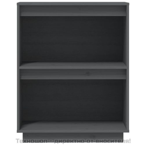 Конзолен шкаф, сив, 60x34x75 см, бор масив