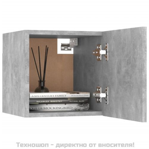 ТВ шкаф за стенен монтаж, бетонно сив, 30,5x30x30 см