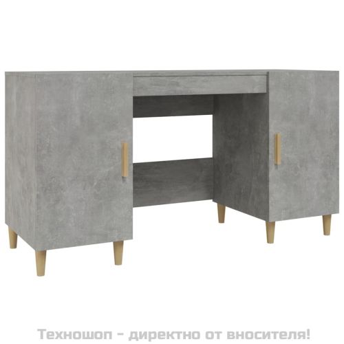 Бюро, бетонно сиво, 140x50x75 см, инженерно дърво