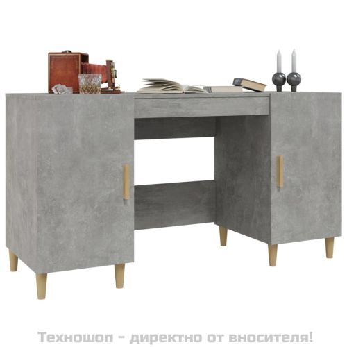 Бюро, бетонно сиво, 140x50x75 см, инженерно дърво