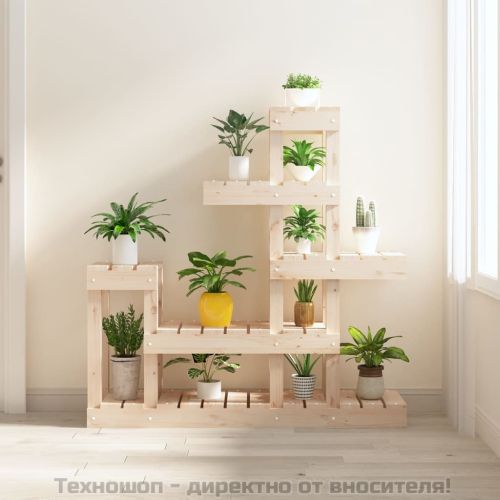 Поставка за цветя, 92x25x97 см, бор масив